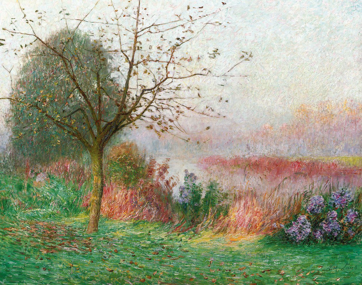 Oktobermorgon vid floden Lys, 1901 av Emile Claus