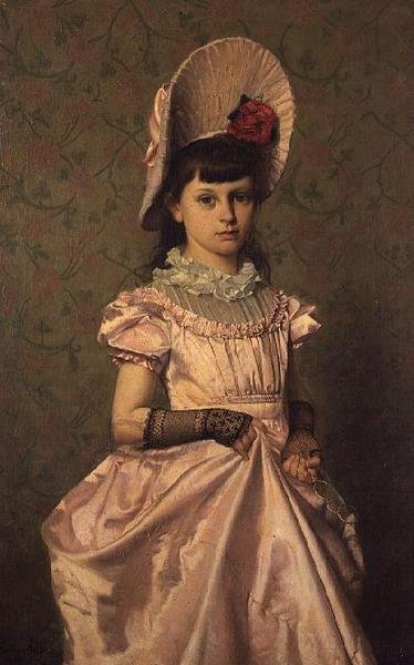 Porträtt av en flicka i rosa av Emile Claus