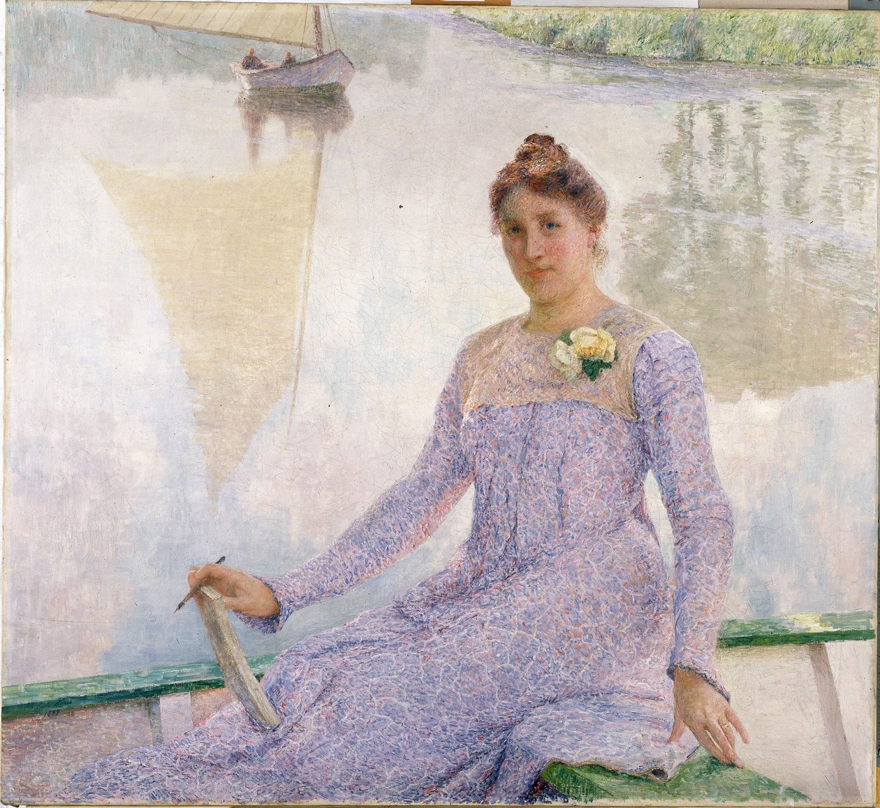 Porträtt av konstnären Anna De Weert av Emile Claus