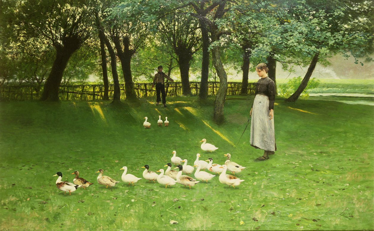 The Duck Girl, tidigt 1880-tal av Emile Claus