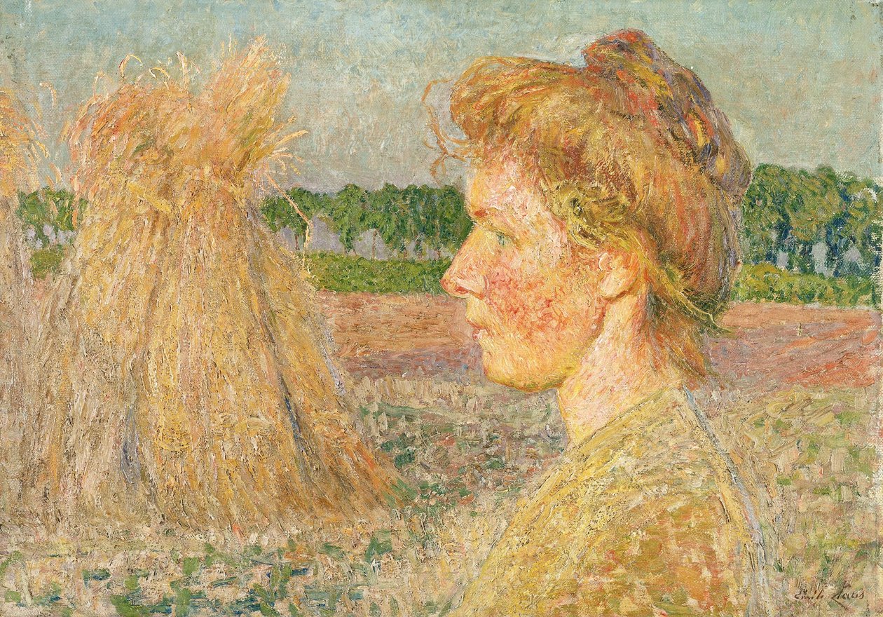 Kvinnoprofil och kärvar av Emile Claus