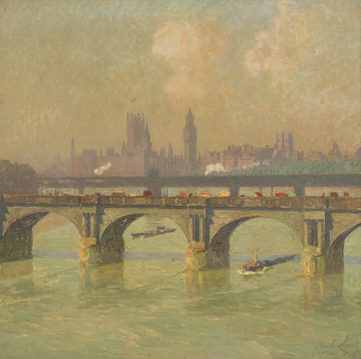 Waterloo Bridge och Hungerford Bridge av Emile Claus