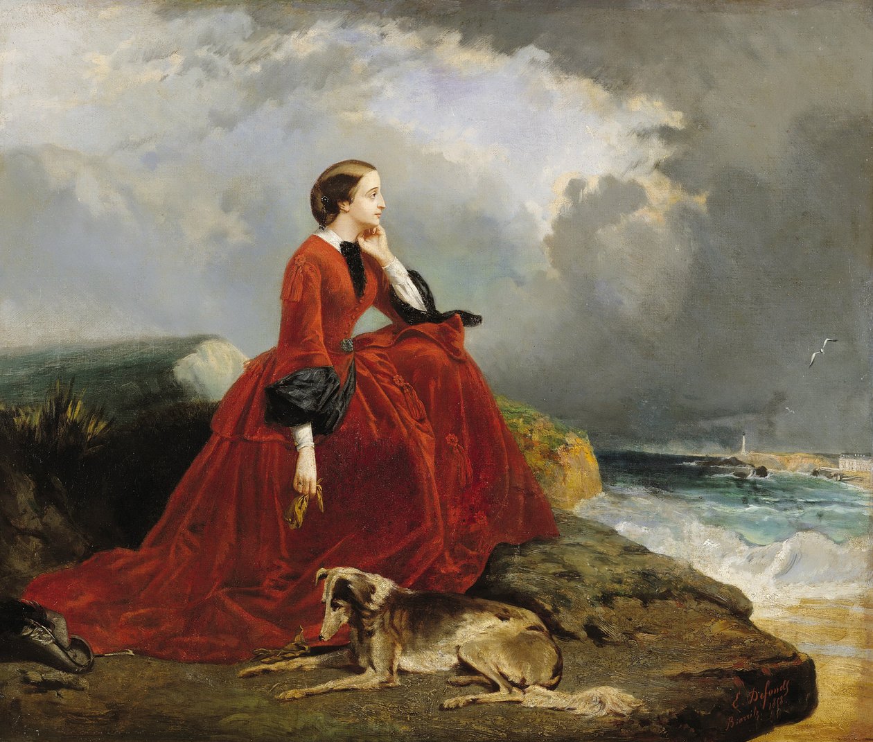 Kejsarinnan Eugenie 1826-1920 i Biarritz. av Emile Defonds
