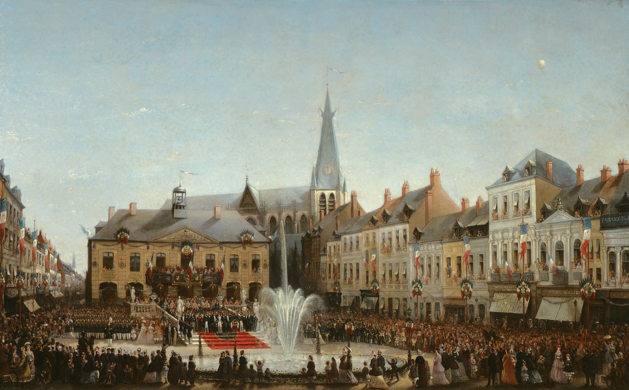 Ceremoni för invigningen av Lysens vatten i Tourcoing 1863, 1864 av Emile Defrenne