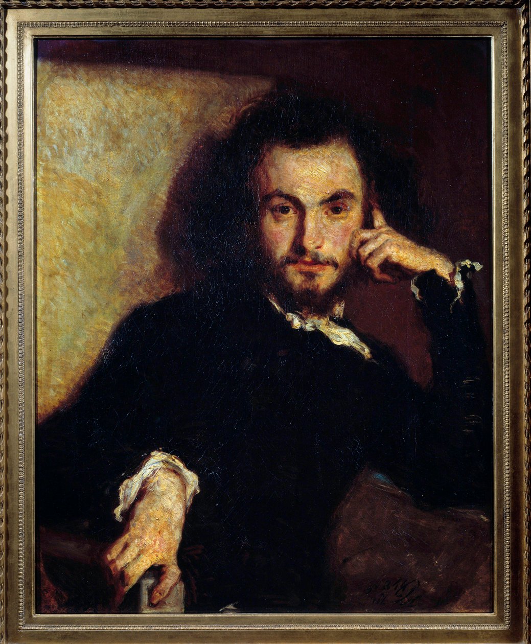 Porträtt av Charles Baudelaire (1821-1867) Målning av Emile Deroy (1820-1846) 1844 Sön. 0,8x0,65 m av Emile Deroy