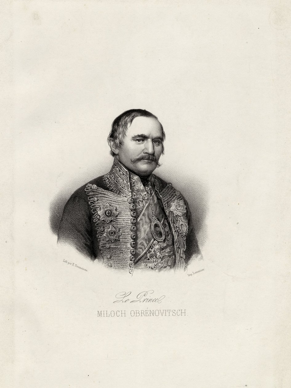 Milo Obrenovic I 1780-1860, prins av Serbien, ca 1838 av Emile Desmaisons