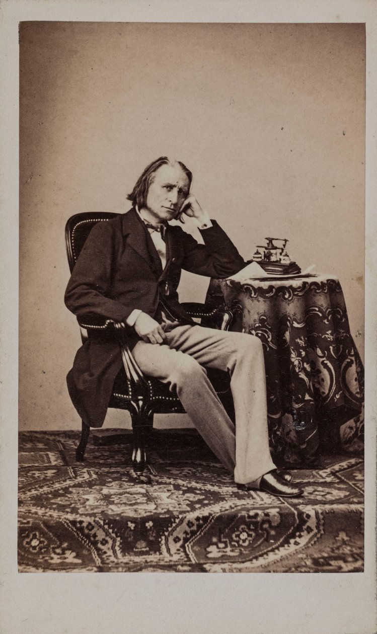 Porträtt av kompositören Franz Liszt 1811-1886. av Emile Desmaisons