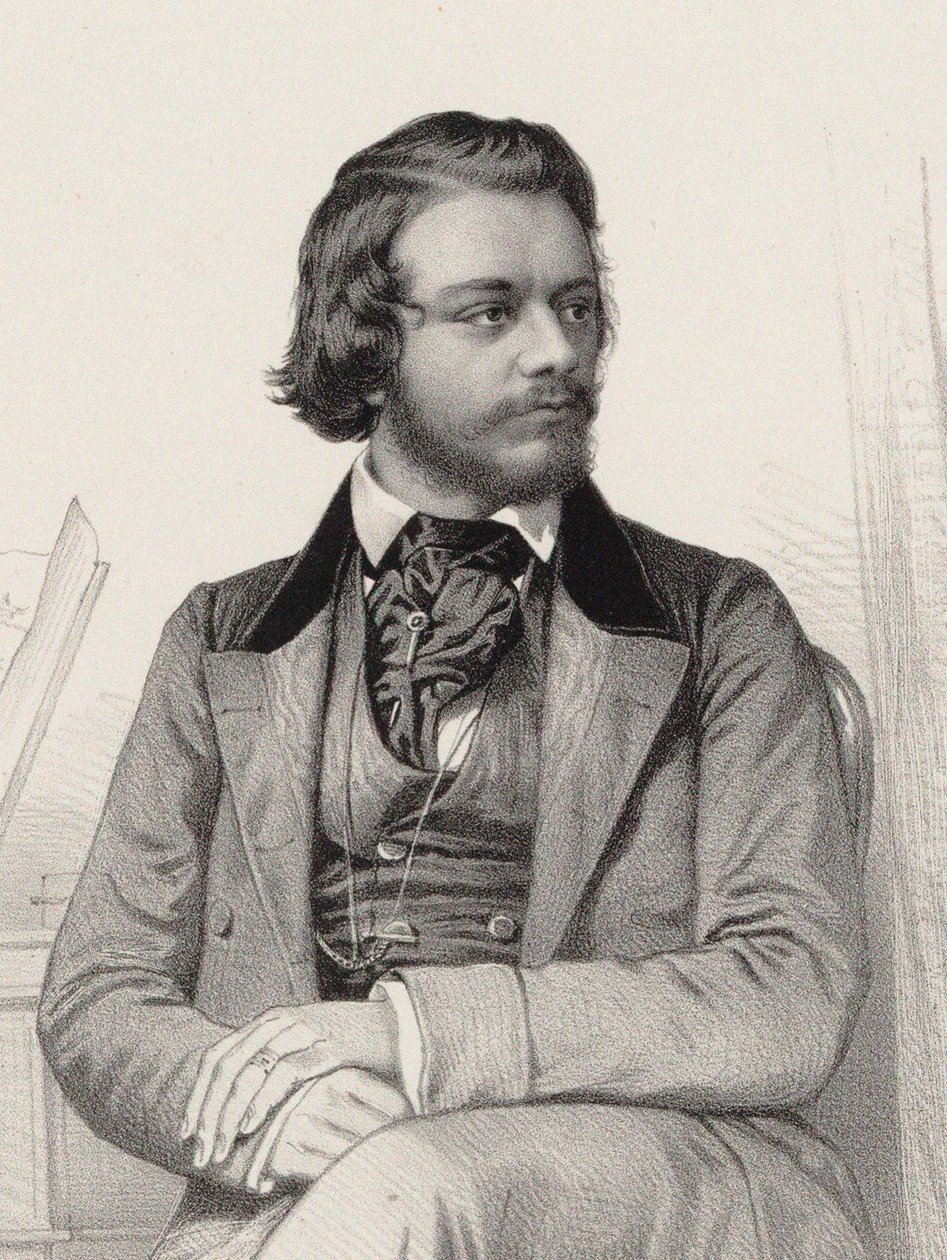 Porträtt av pianisten och kompositören Theodor Leschetizky 1830-1915, ca 1860. av Emile Desmaisons