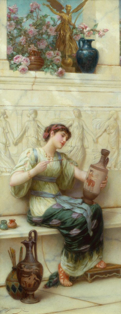 Finishing Touch (olja på panelen) av Emile Eismann Semenowski