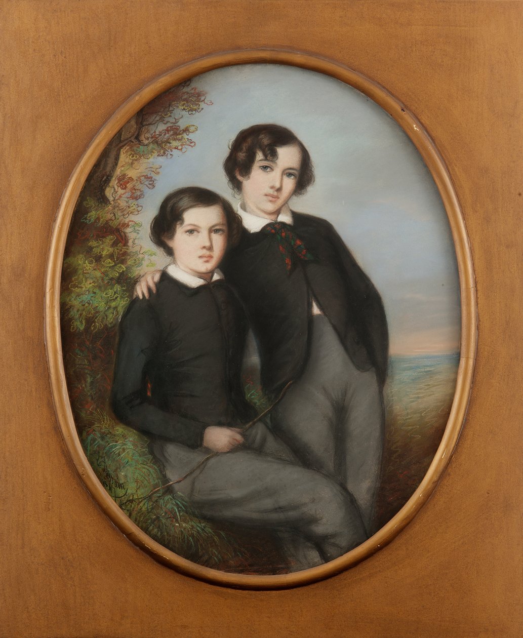 Porträtt av J. McNeill Whistler och hans bror William Dr. William Whistler, 1847. av Emile Francois Dessain