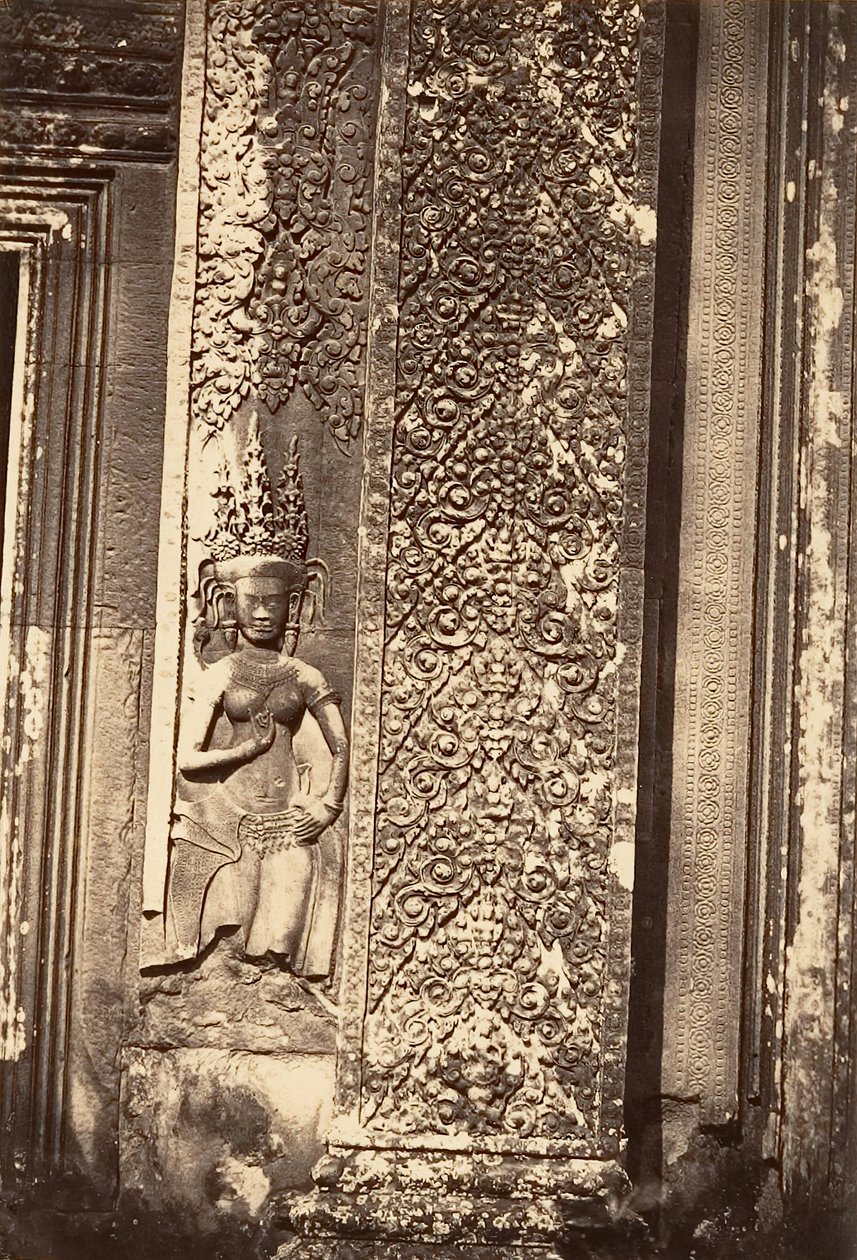 Dekorativ detalj av den stora pagoden, 1866. av Emile Gsell