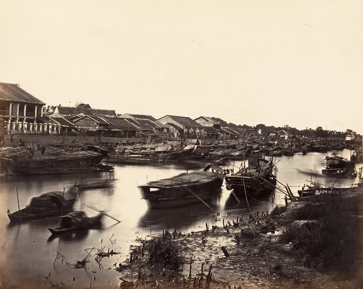 Utsikt över den kinesiska staden Cholen Blad nr 5, Saigon, Cochinchina, 1866. av Emile Gsell