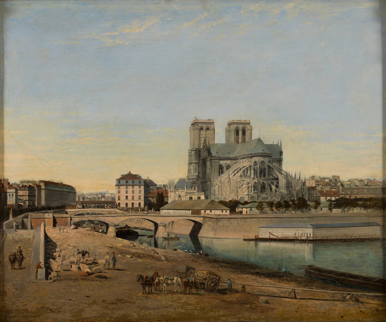 Absid av Notre-Dame, sett från Quai de la Tournelle, 1860. av Emile Harrouart