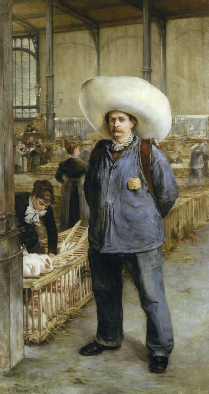 Portier på marknaden i Les Halles av Emile Henri Blanchon