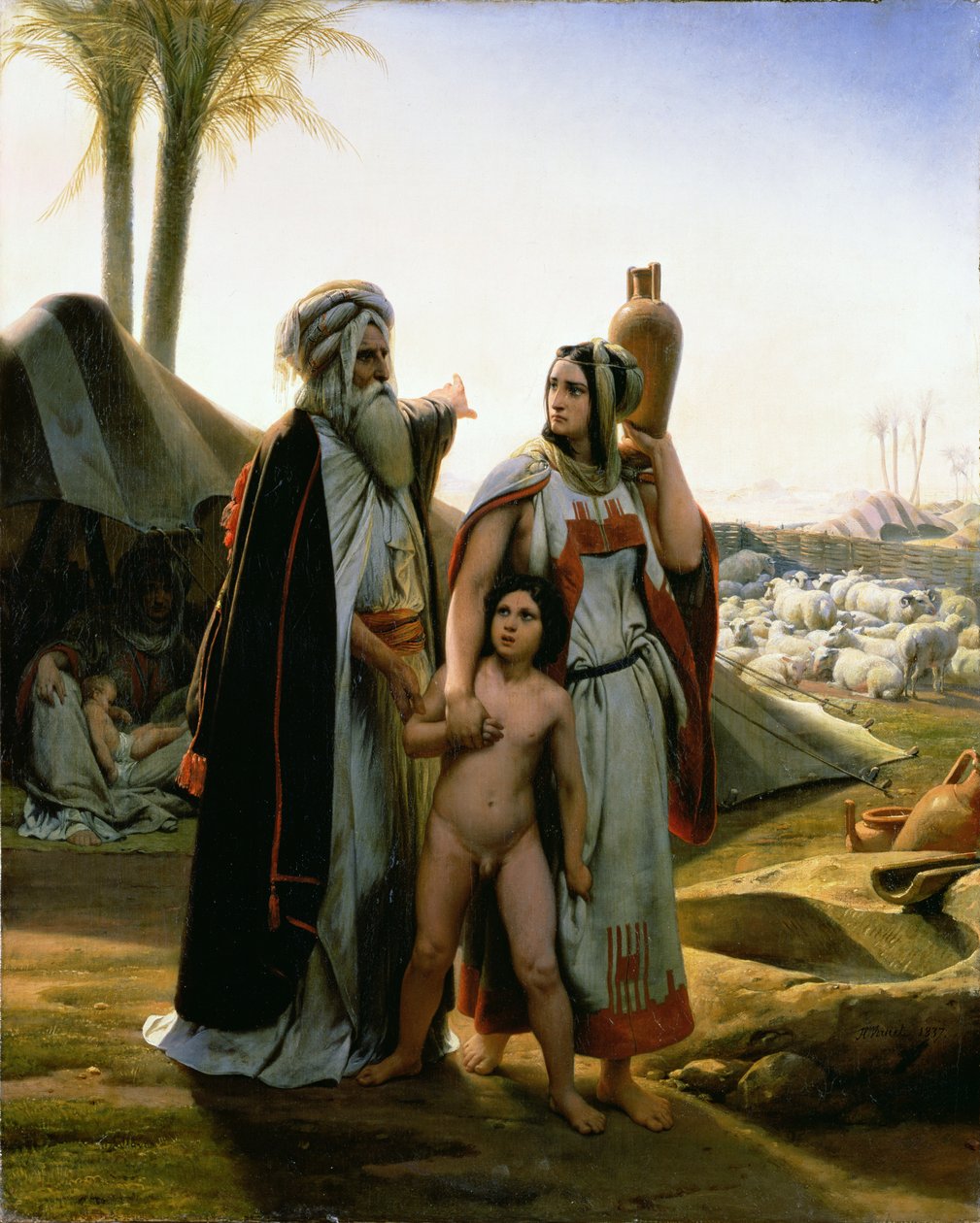 Abraham vände sig bort Hagar, 1837 av Emile Jean Horace Vernet