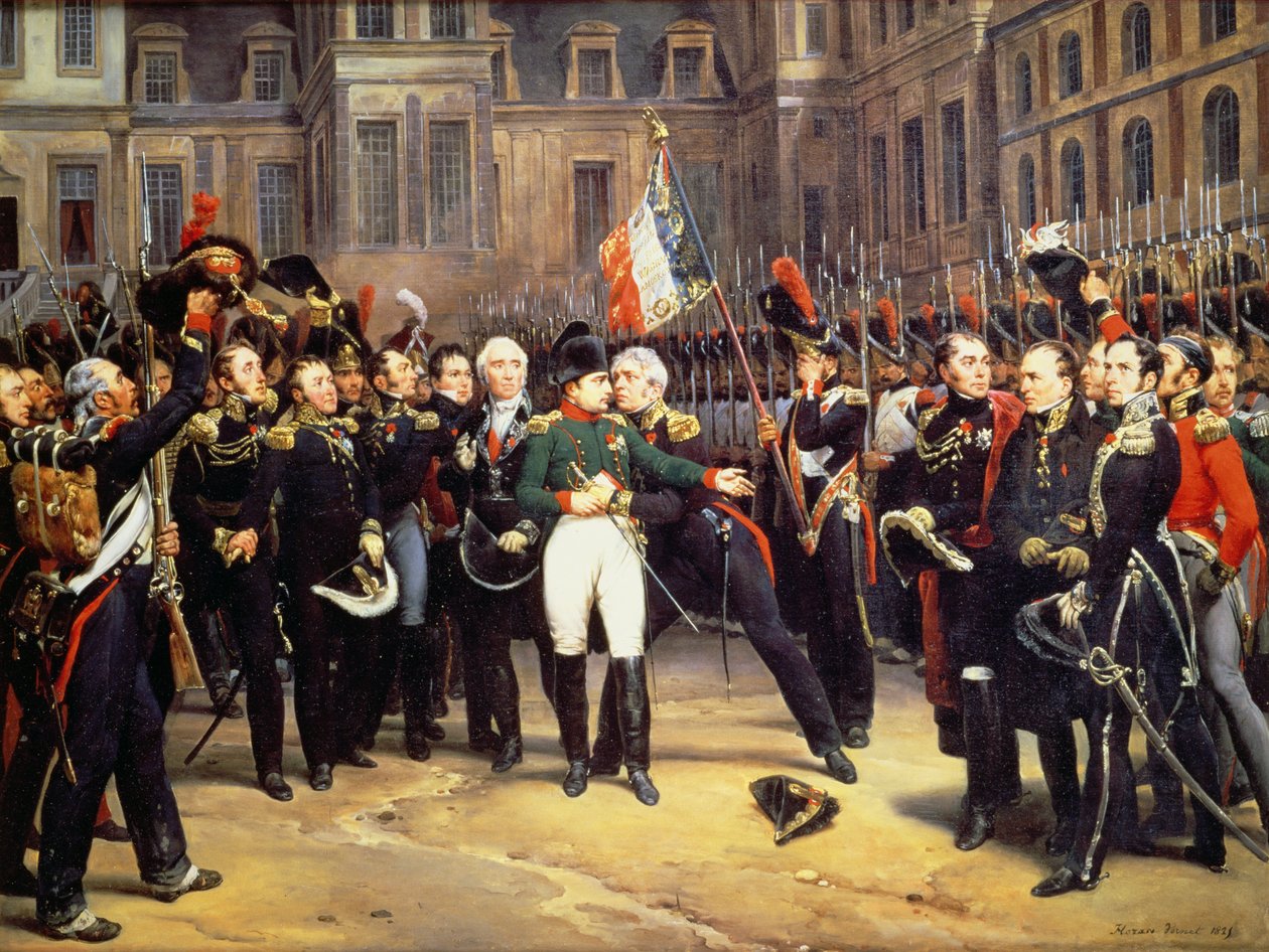 The Farewells of Fontainebleau, 20 april 1814 av Emile Jean Horace Vernet