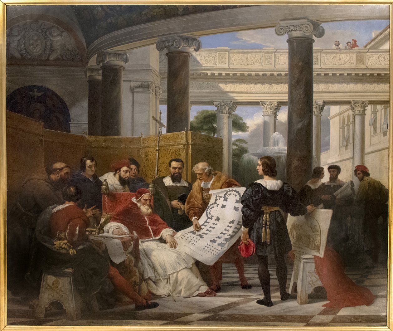 Påven Julius II beordrade Vatikanen och Sankt Peter i Bramante, Michael Angels och Rafaels arbete av Emile Jean Horace Vernet