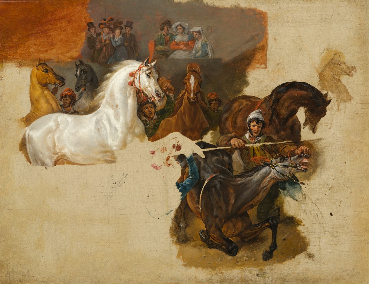 Race of the Riderless Horses, c.1820 av Emile Jean Horace Vernet