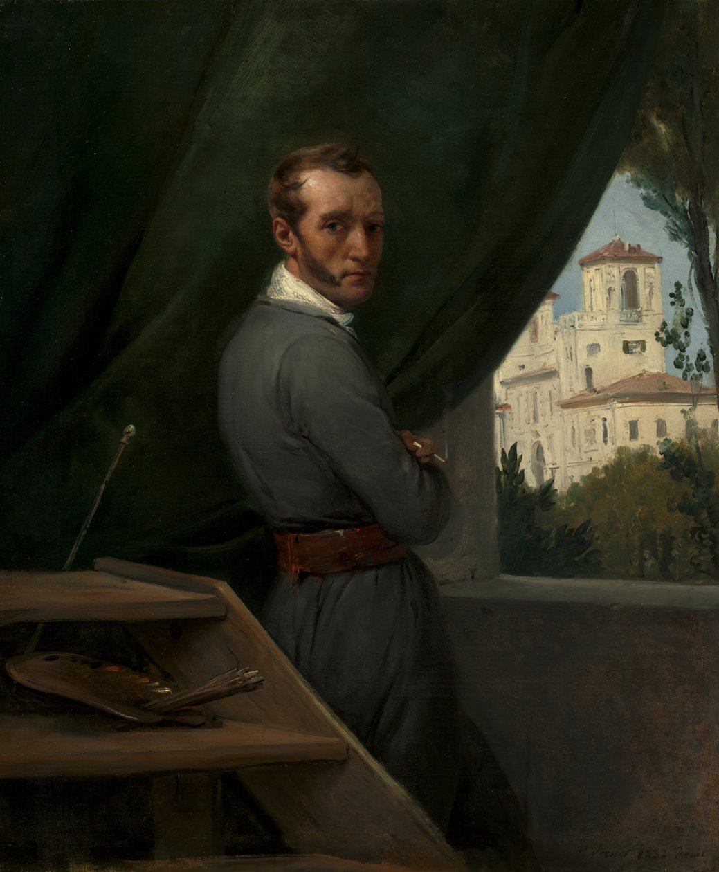 Självporträtt i Rom, 1832 av Emile Jean Horace Vernet