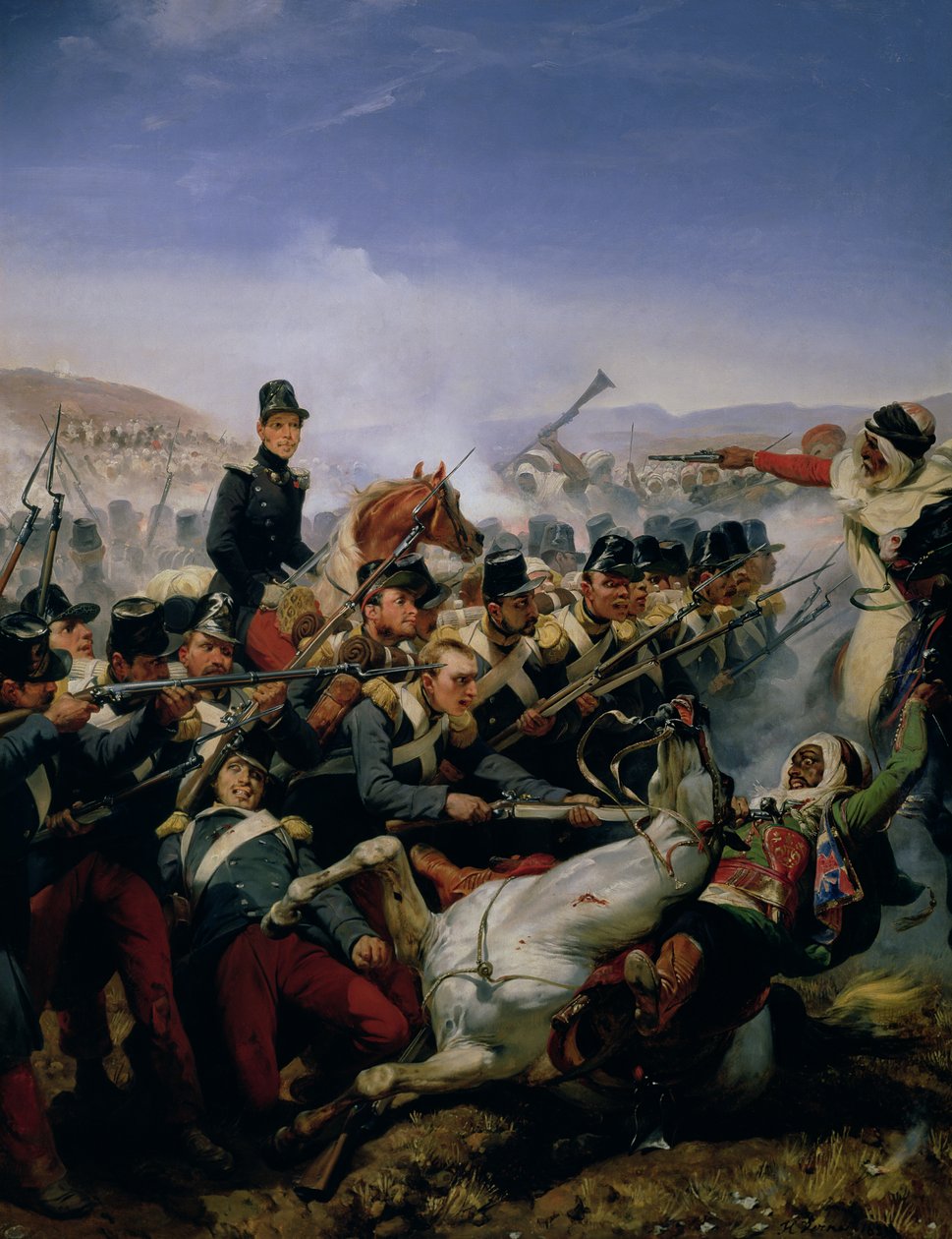 Slaget vid Somah, 1839 av Emile Jean Horace Vernet