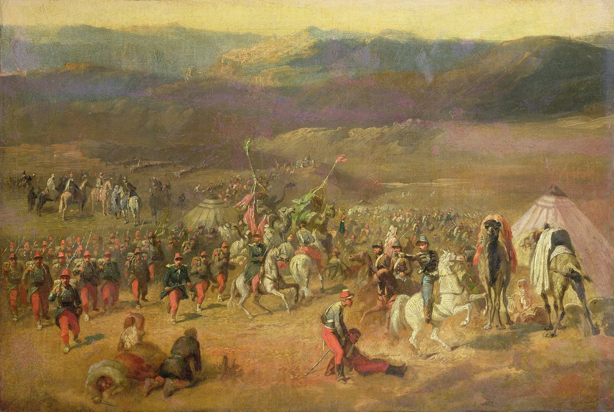 Infångandet av följet av Abd-el-Kader (1808-83) eller slaget vid Isly den 14 augusti 1844, 1844-63 av Emile Jean Horace Vernet