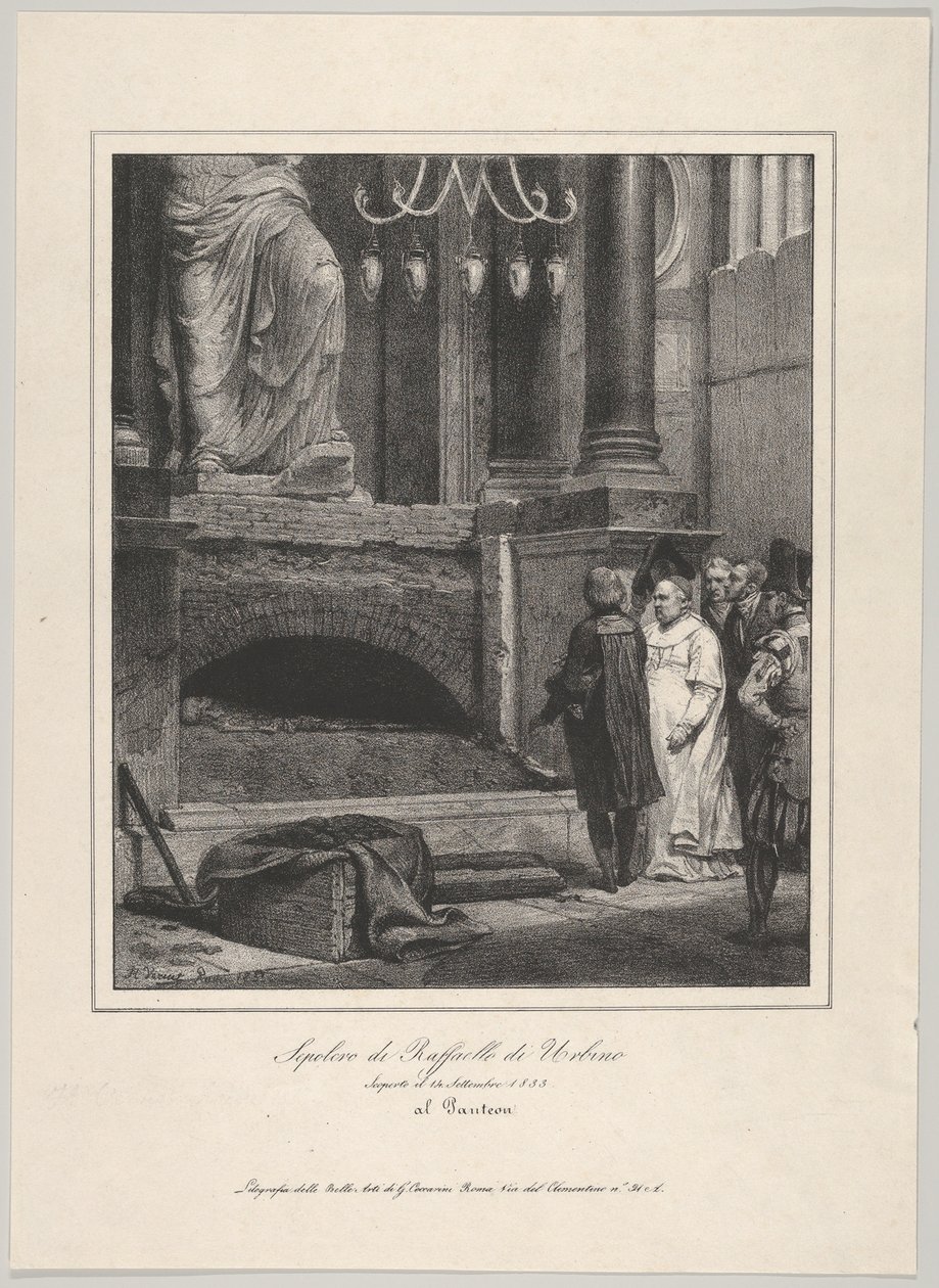 Rafaels grav, invigd 14 september 1833, Pantheon, Rom, 1833. av Emile Jean Horace Vernet