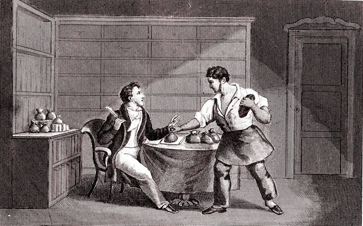 Skomakaren och finansmannen Fable de La Fontaine av Emile Joseph Alexandre Gouget
