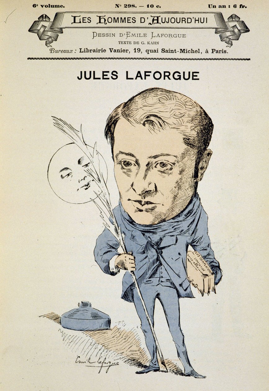 Porträtt av Jules Laforgue. Omslag ""Dagens män"". n.d. 1800-talet av Emile Laforgue