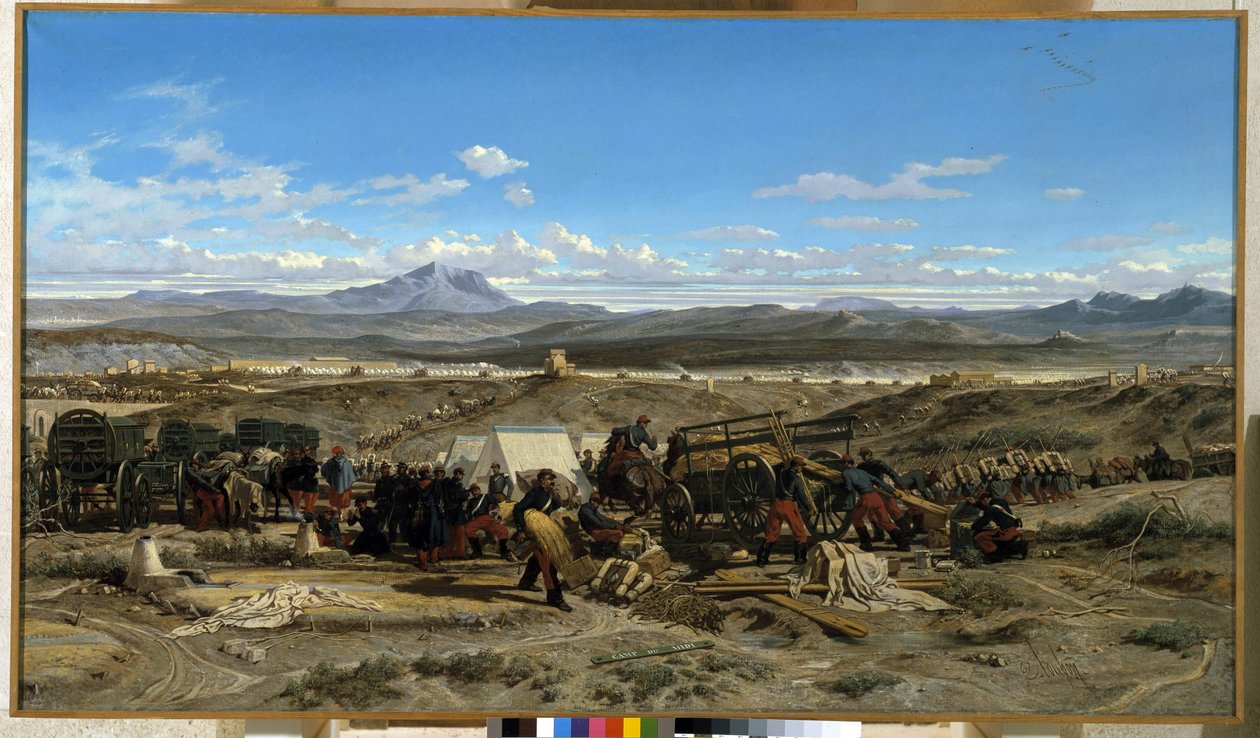 Läger upp vid middagstid. Målning av Emile Loubon (1809-1863). Olja på duk. Musee Granet, Aix en provence av Emile Loubon