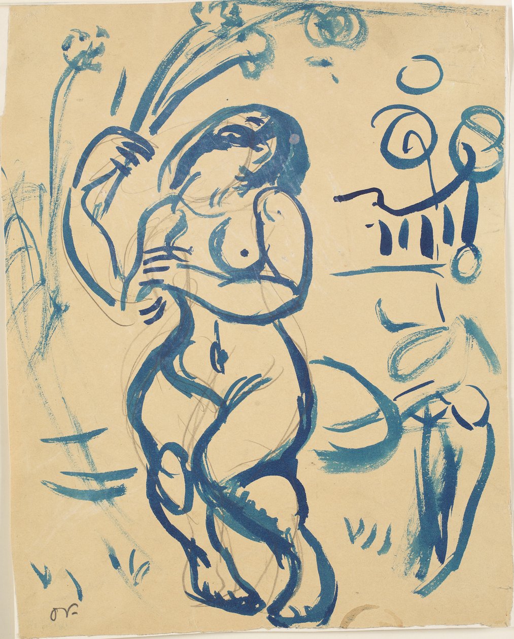 Stående naken kvinna. av Emile Othon Friesz