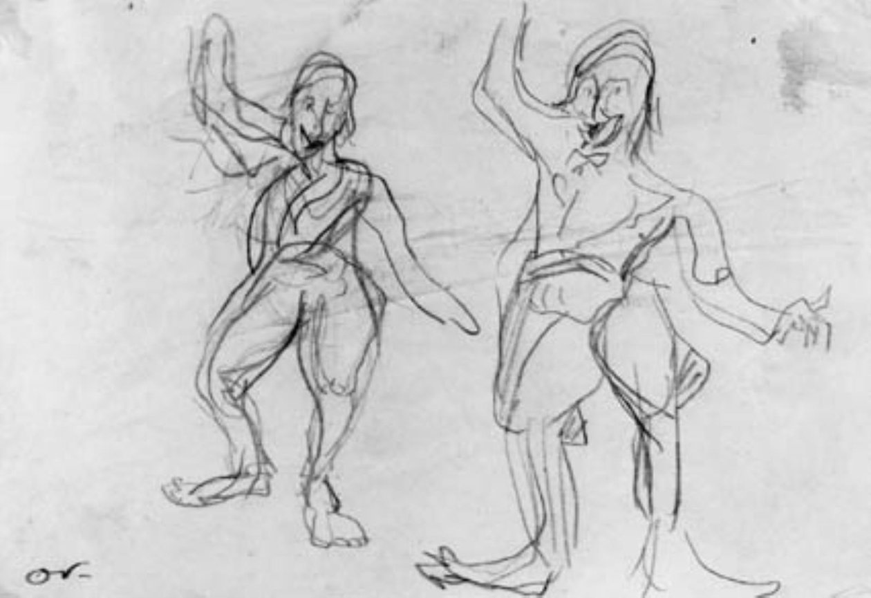 Två skisser av en dansande clown, Gork. av Emile Othon Friesz
