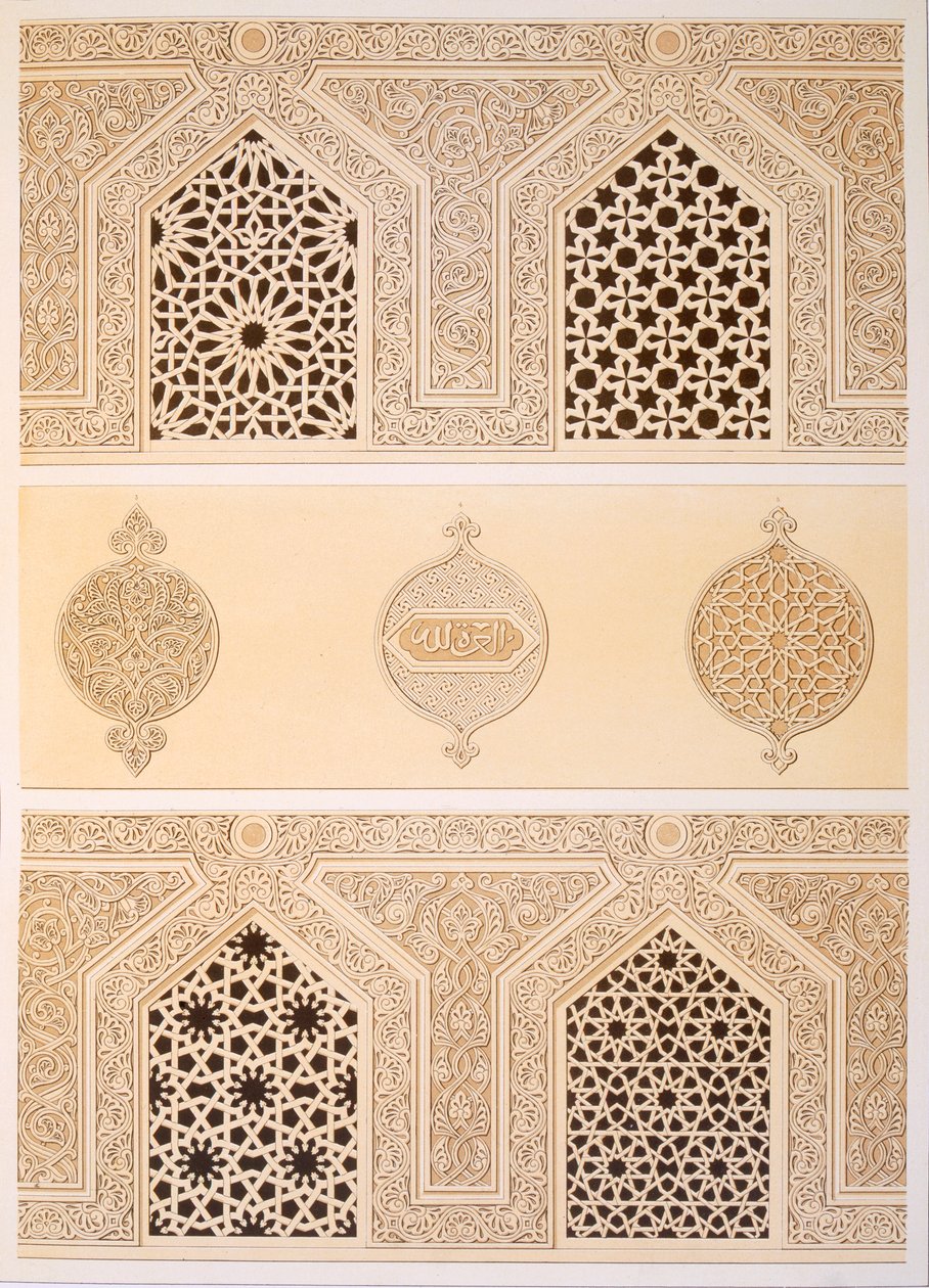 Tekih Cheik Hacen Sadaka, dvs Sultan Hassans begravnings- eller gravmoské, Kairo, 1800-talet (chromolitho) av Emile Prisse d
