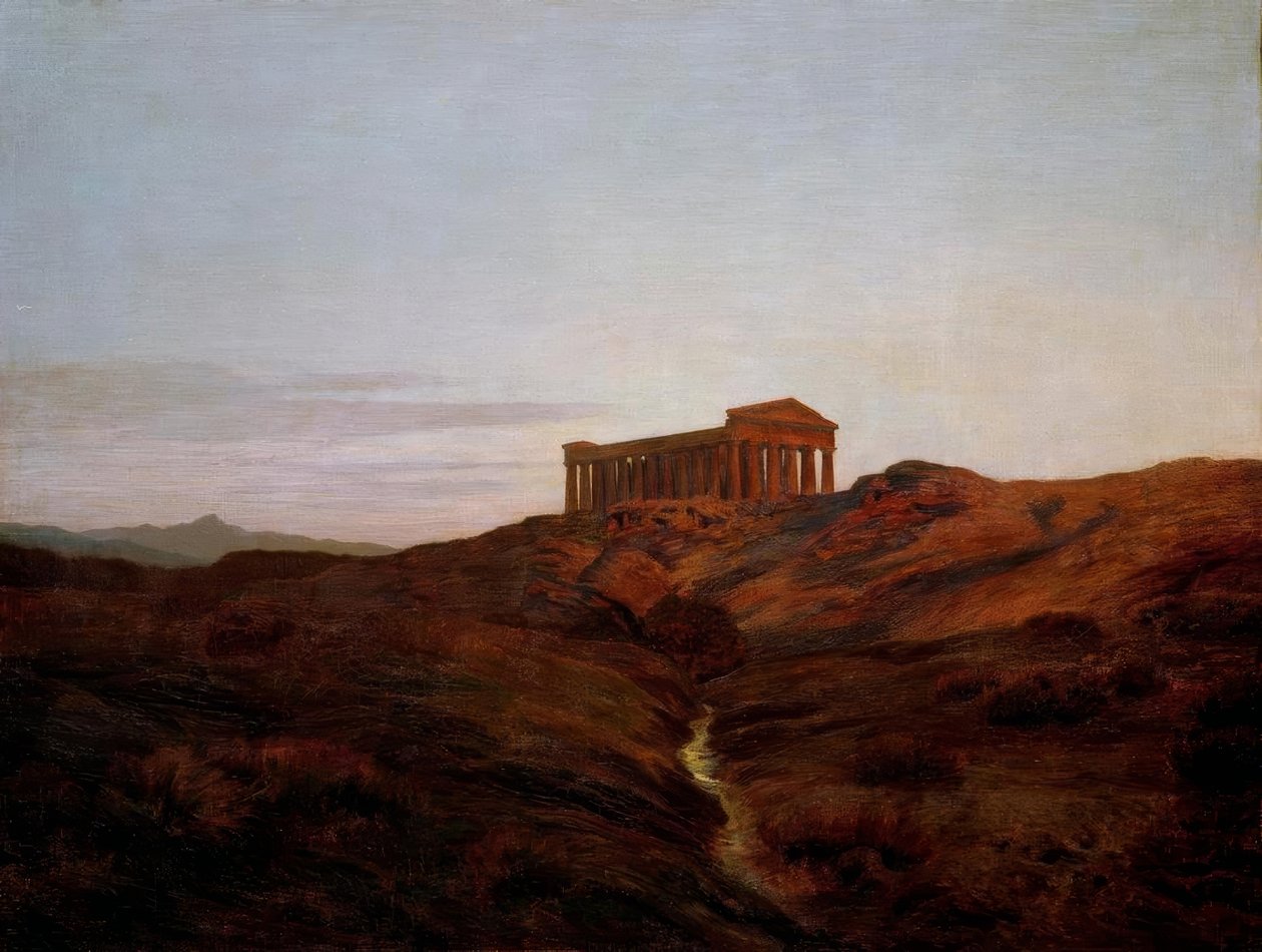 Forntida land, templet Segesta på Sicilien av Marie Auguste Emile Rene Menard
