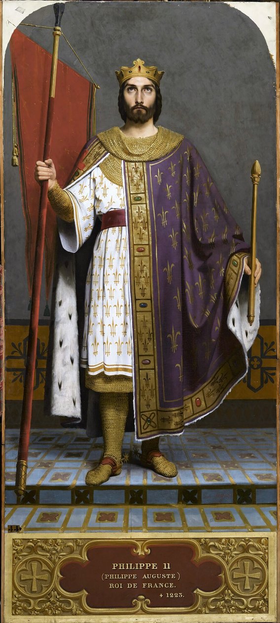 Kung Filip II av Frankrike 1165-1223, 1840-talet. av Emile Signol