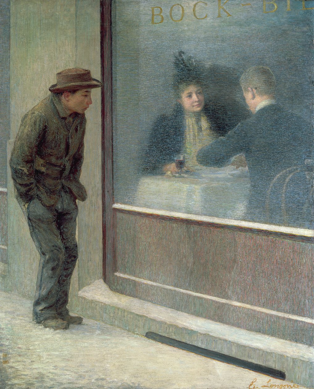 Reflektioner av en svältande man eller sociala kontraster, 1894 av Emilio Longoni