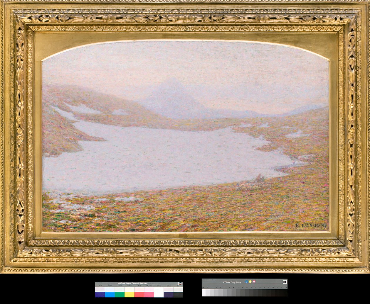 Vår i höga berg (Berg vid vår) Målning av Emilio Longoni (1859-1932) 1912 Privatsamling av Emilio Longoni