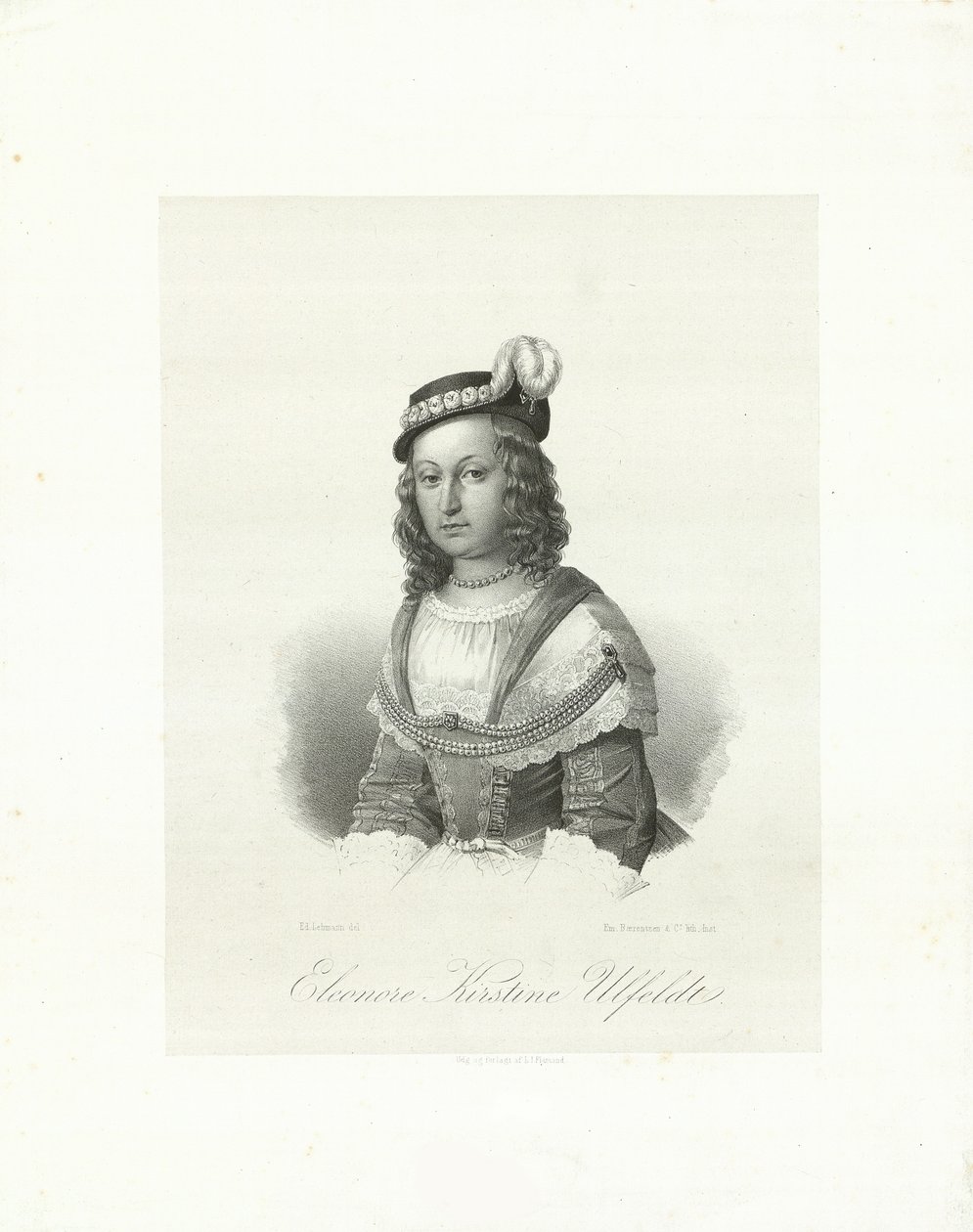 Leonora Christina, grevinna Ulfeldt 1621-1698, 1847. av Emilius Ditlev Baerentzen