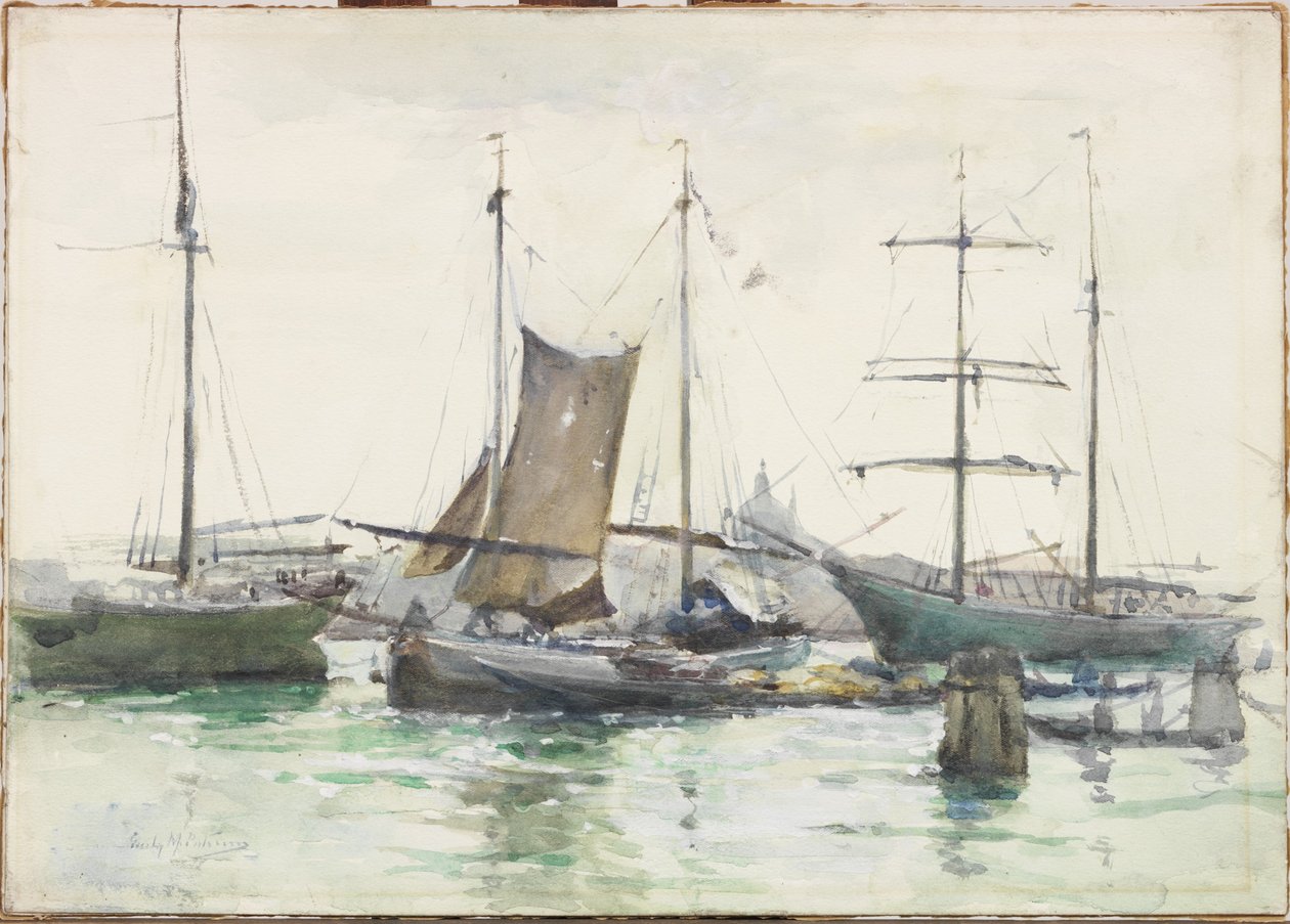 Frakt i Bacino, Venedig (akvarell på papper) av Emily Murray Paterson