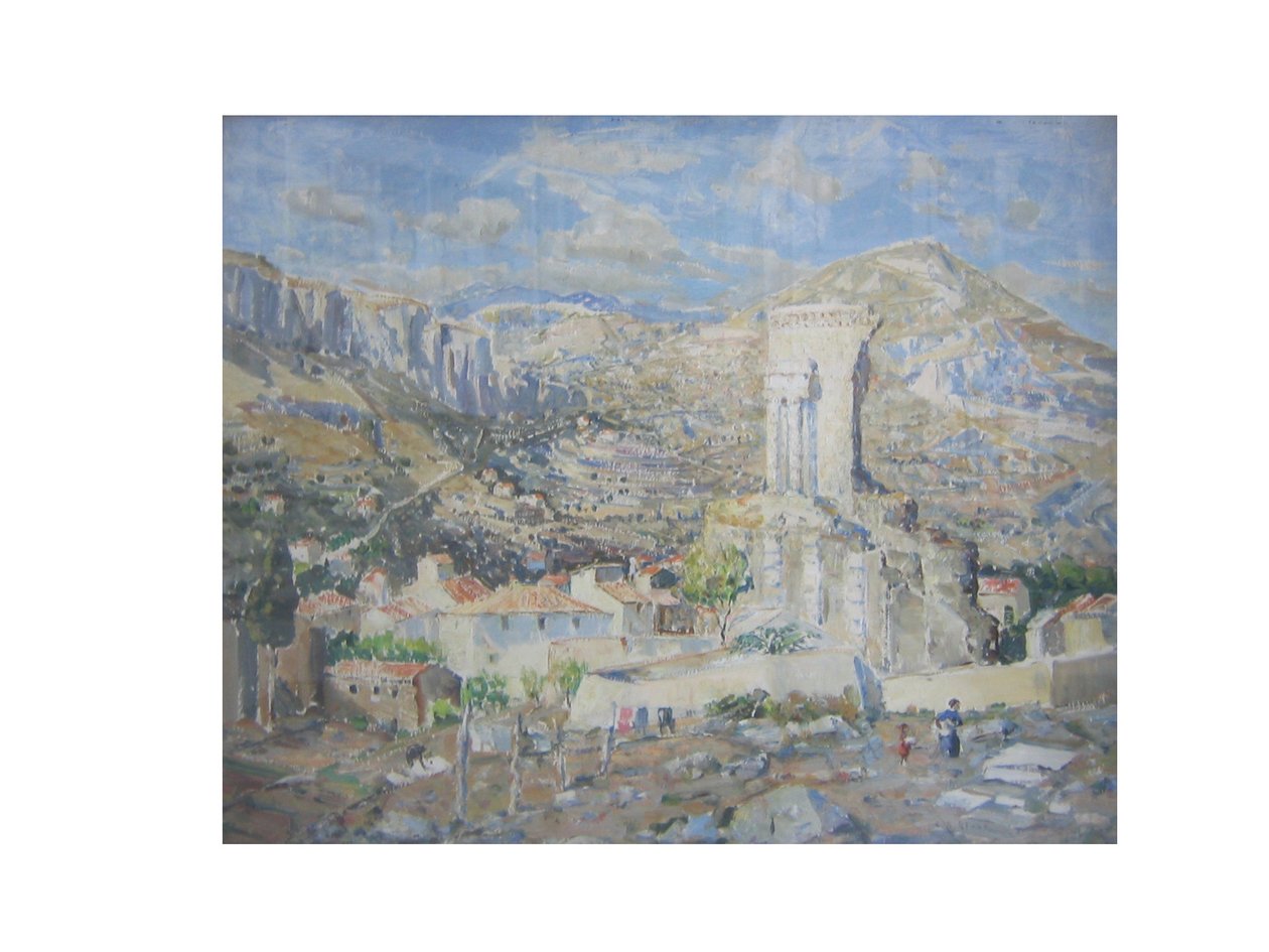 Romersk monument, La Turbie (olja på duk) av Emily Beatrice Bland