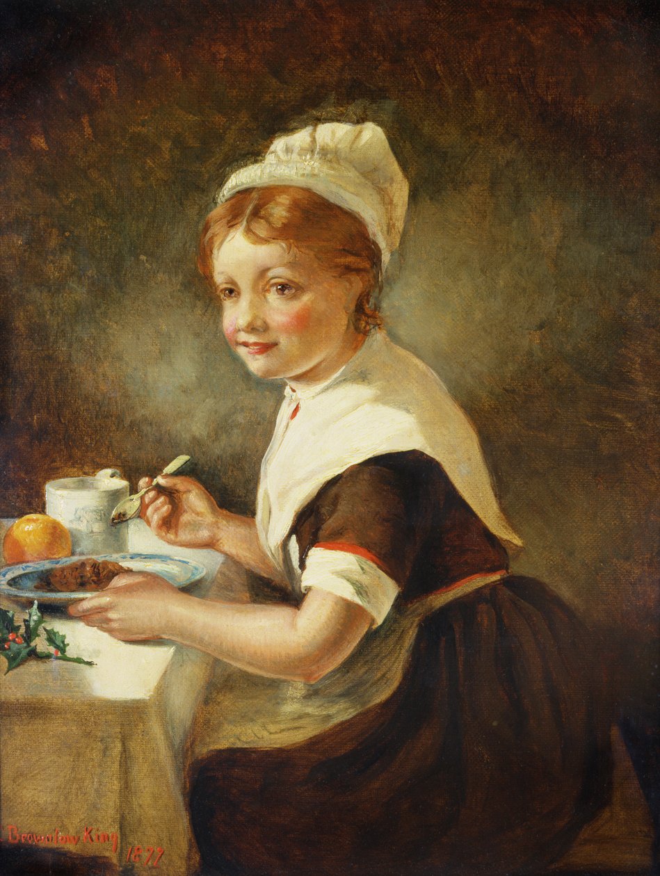 Fosterflicka på julmiddag, 1877 av Emma Brownlow