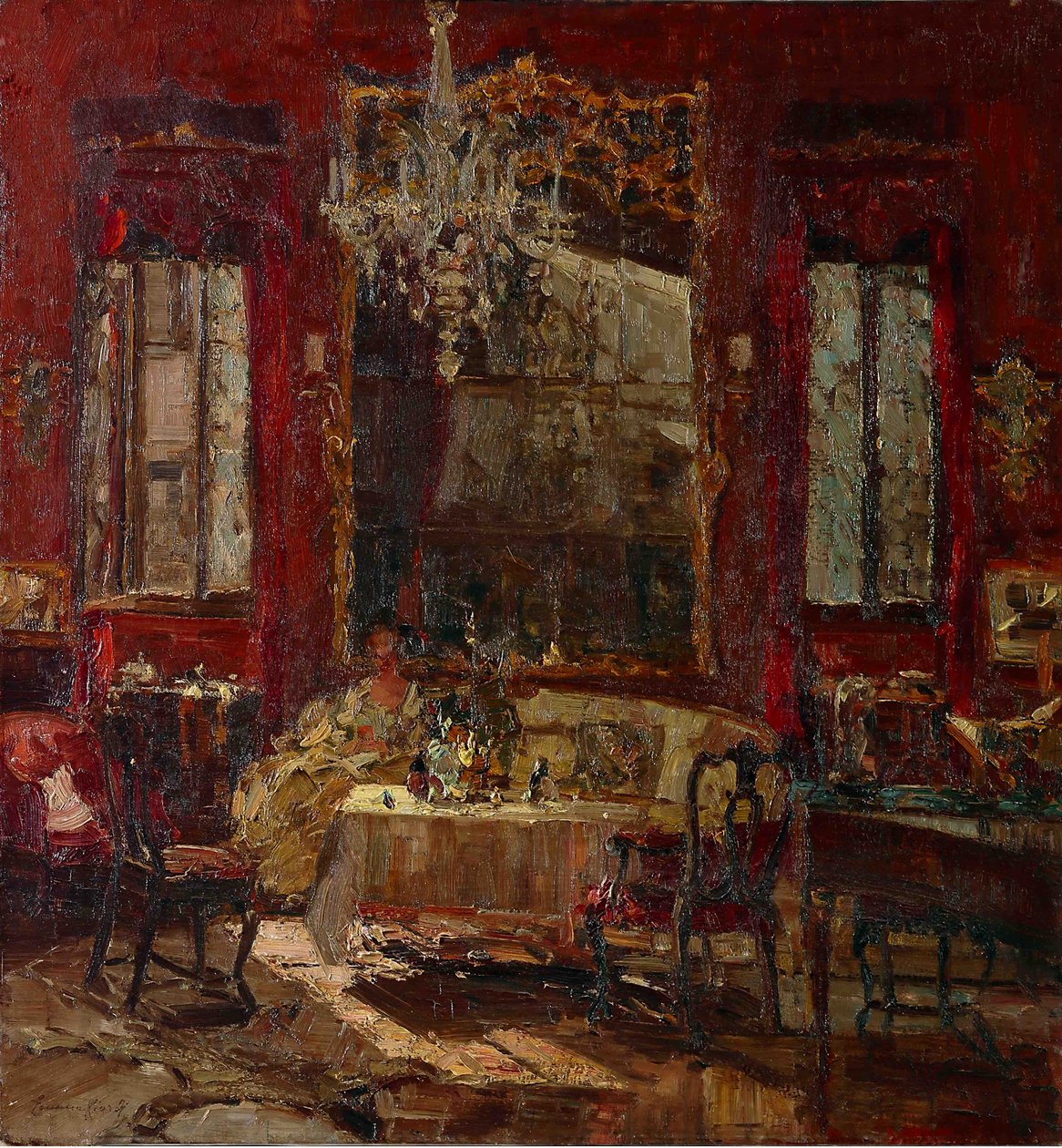 Röda rummet, c. 1922. av Emma Ciardi