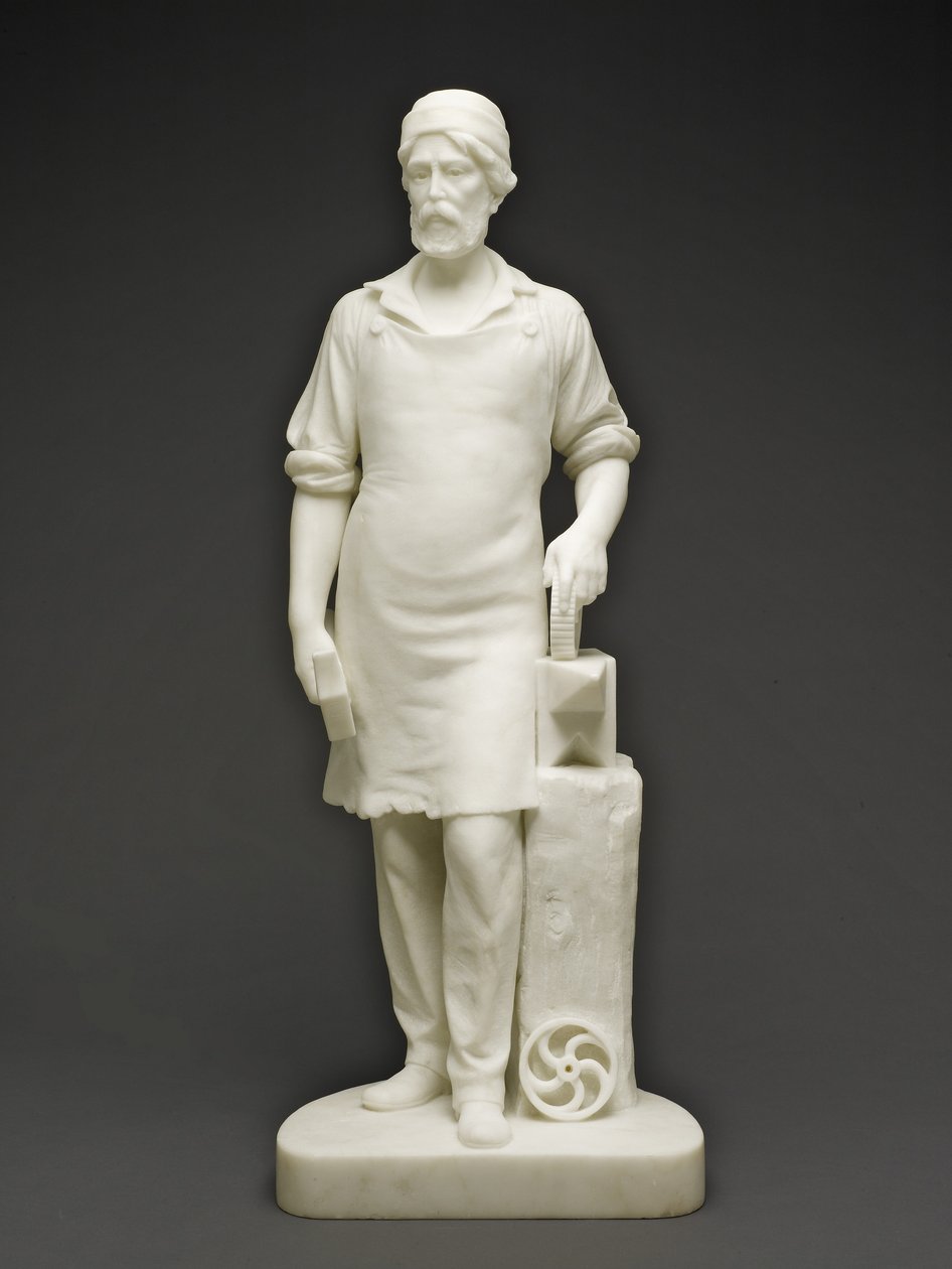 Maskinist, ca 1859 (marmor) av Emma Stebbins