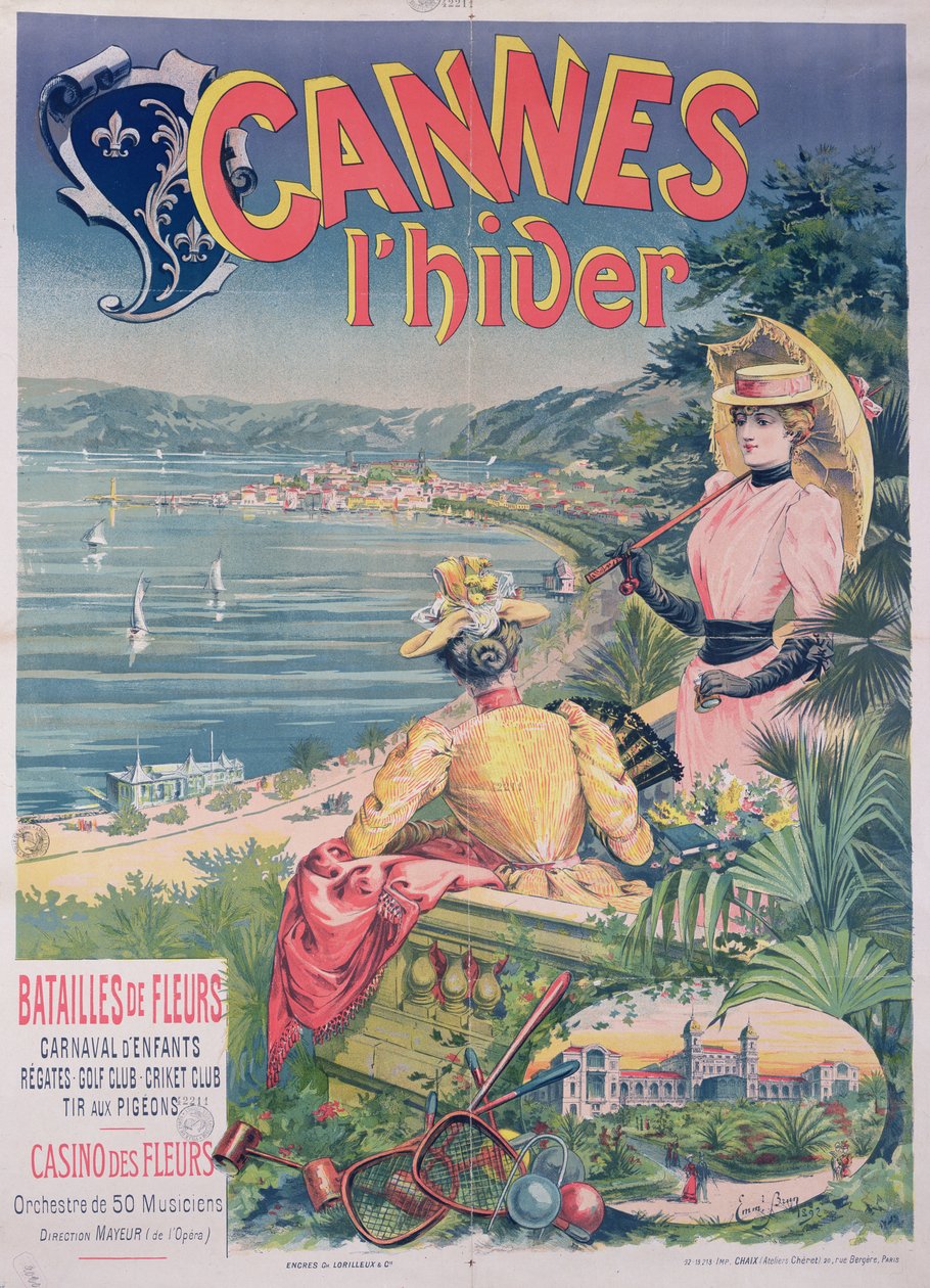 Affisch för Casino des Fleurs, Cannes på vintern, 1892 av Emmanuel Brun