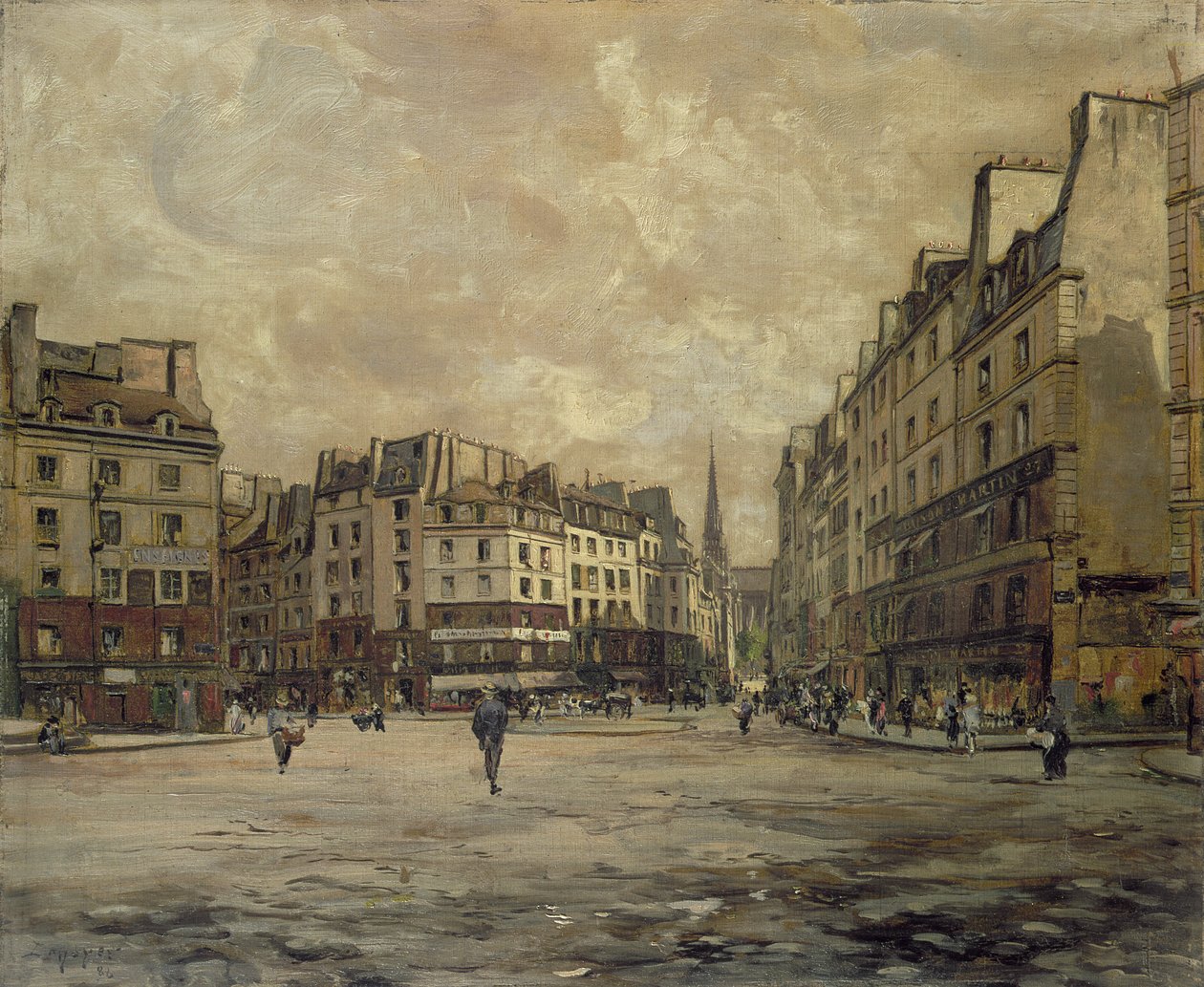 Place Maubert, Paris, 1888 av Emmanuel Lansyer