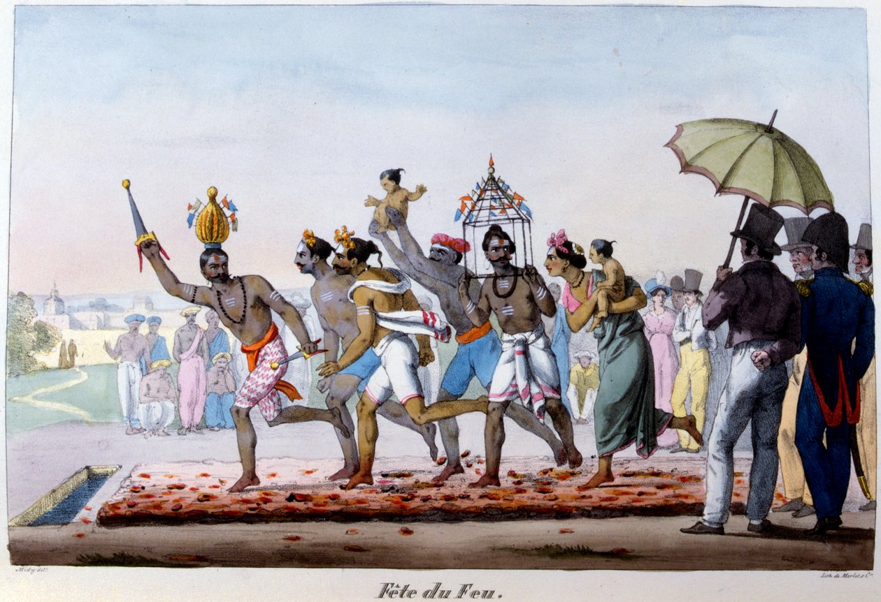 Festival of Fire, Indien, mitten av 1800-talet av Emmanuel Adolphe Midy