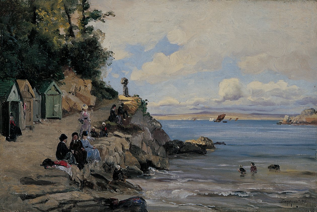 Dambad, Douarnenez, augusti 1876 (olja på duk) av Emmanuel Lansyer