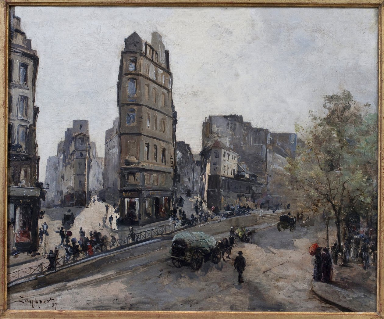 Rue de la Lune, Beauregard och de Clery, utsikt över Boulevard Saint Denis i Paris av Emmanuel Lansyer