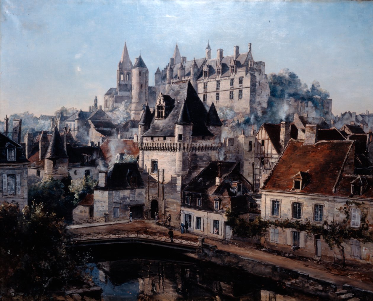 Hamnen i Cordelieres och slottet Loches, 1891. av Emmanuel Lansyer