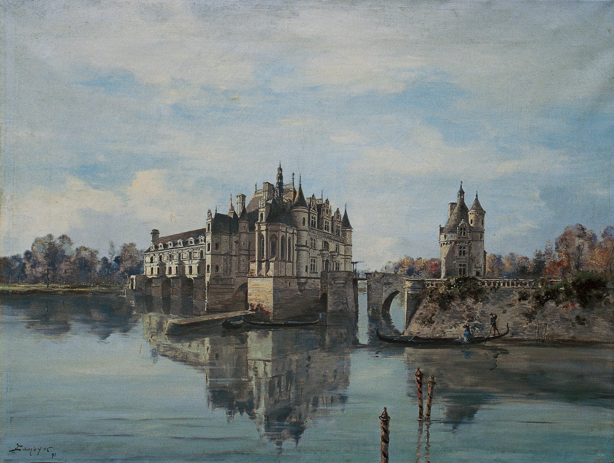 Slottet i Chenonceau, augusti 1891 (olja på duk) av Emmanuel Lansyer