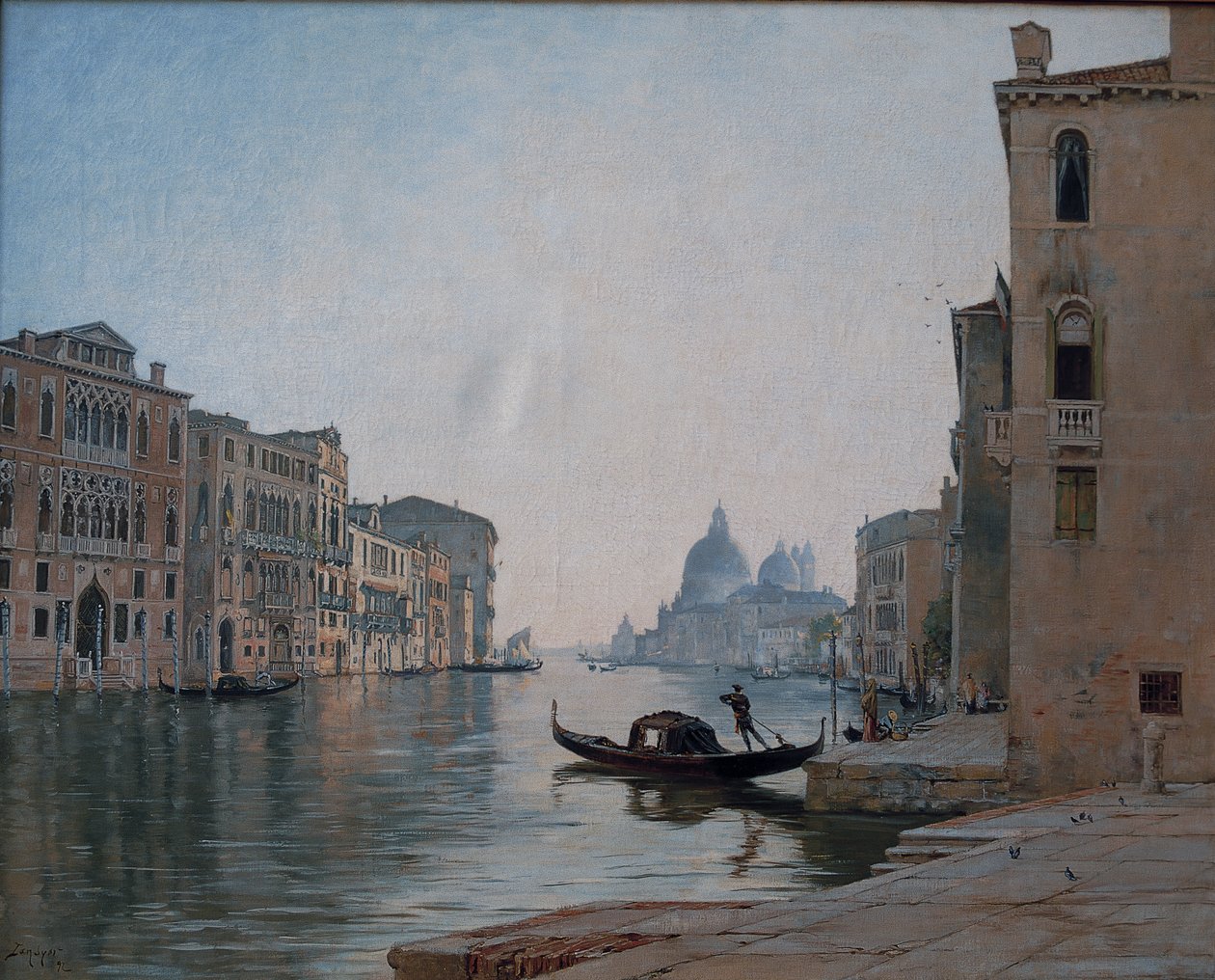 Venedig, Canal Grande, september 1892 (olja på duk) av Emmanuel Lansyer